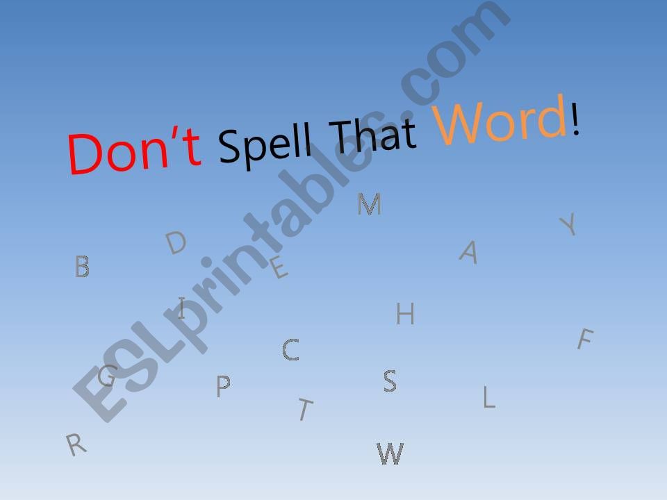 spelling game powerpoint