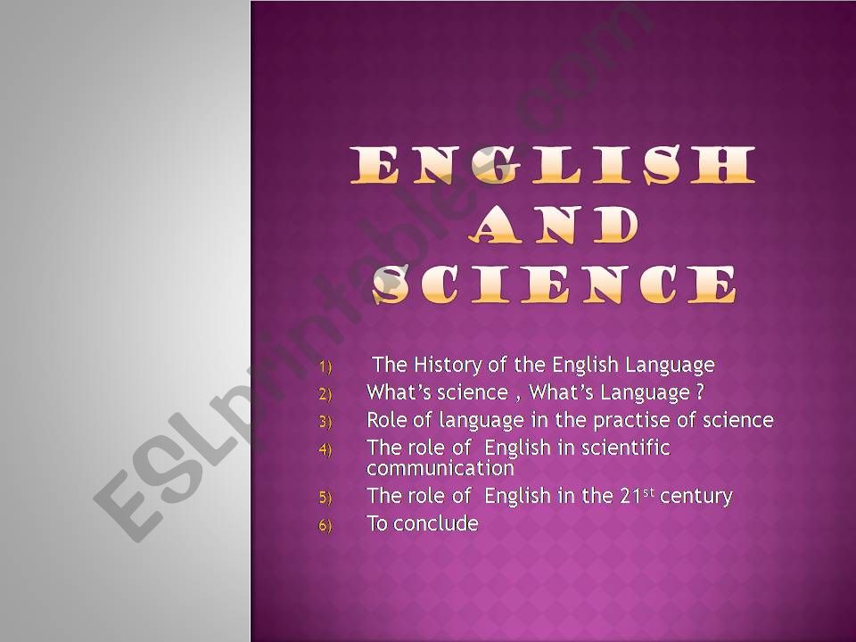 English and science powerpoint