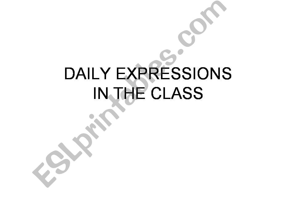 Classroom expressions powerpoint