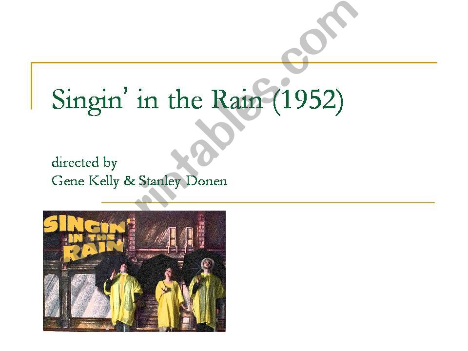 Singinin the Rain powerpoint