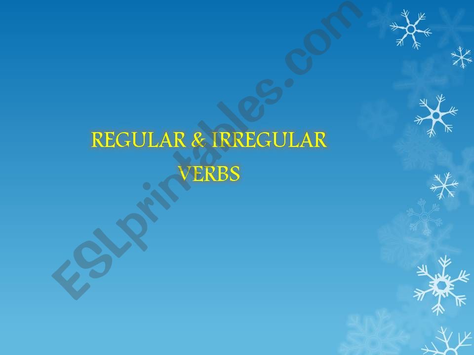 verbs (regular & irregular) powerpoint