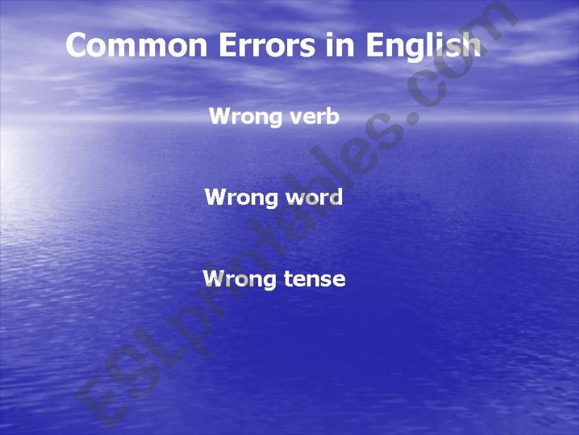 Common errors in English powerpoint