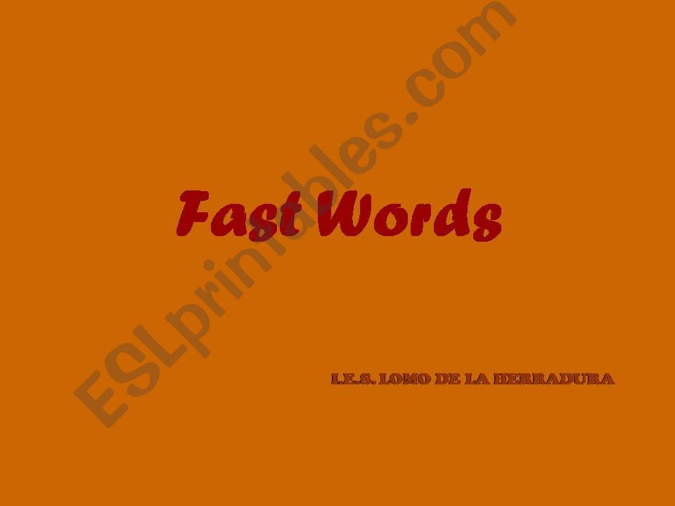 Fast Words English Idioms Game