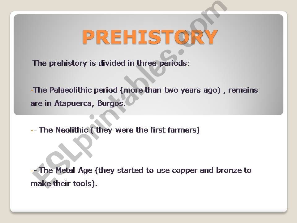 Prehistory powerpoint