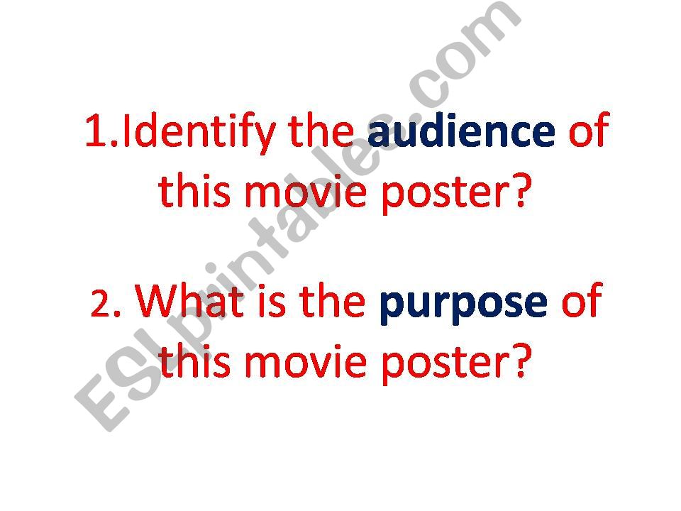 Identifying Audience and Purpose of a Film Poster