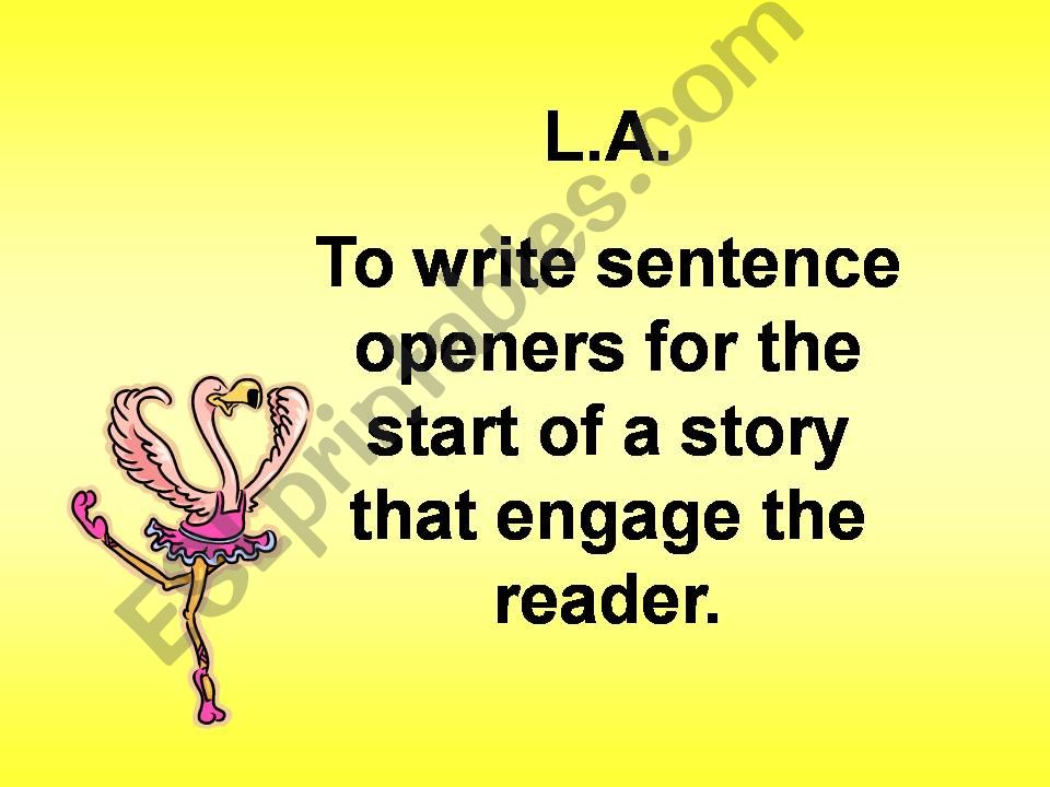 Writing -sentence openers powerpoint