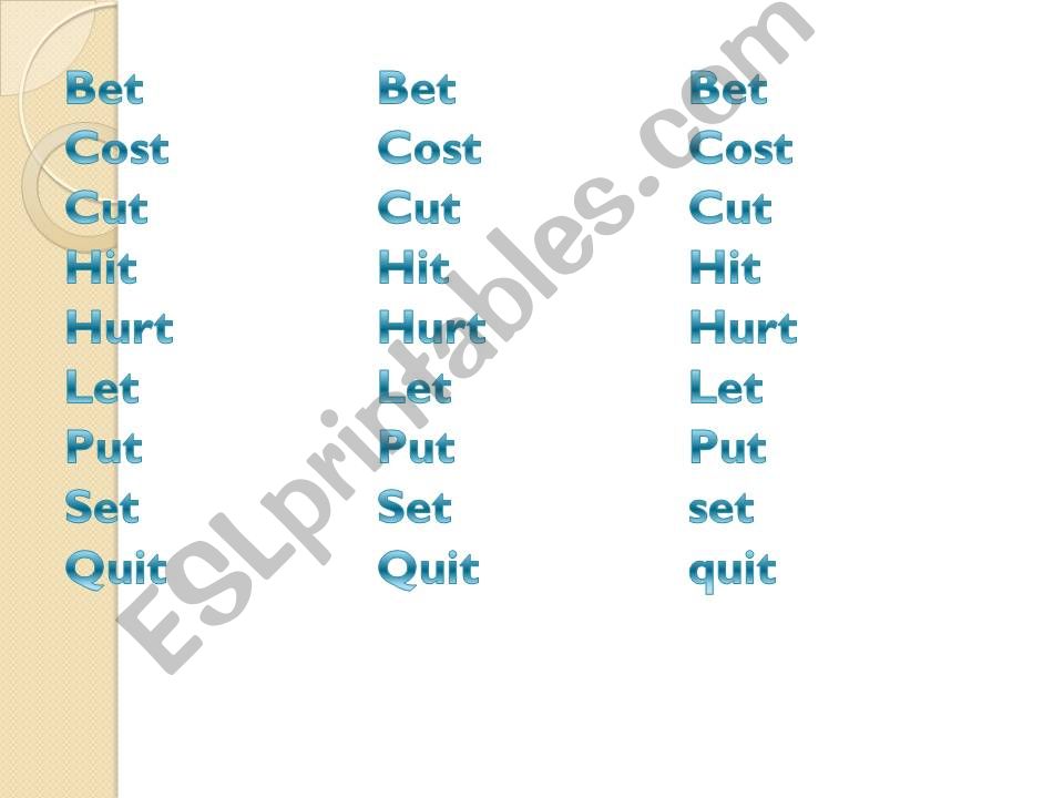 list of verbs powerpoint