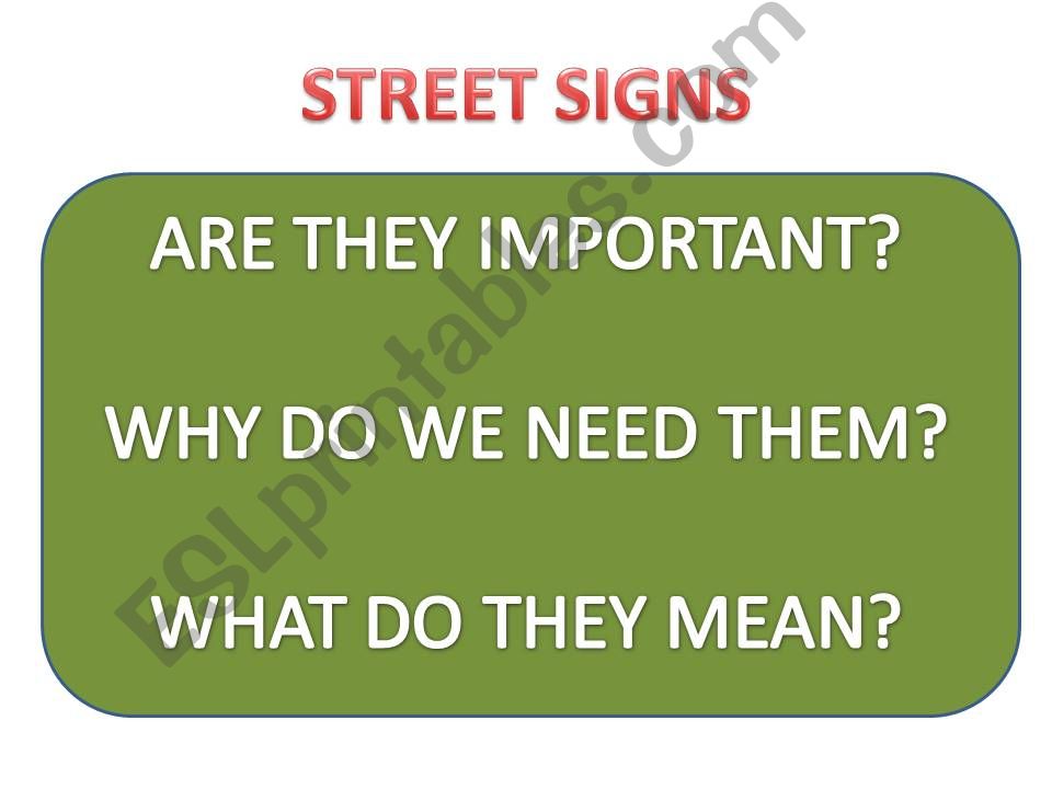Street Signs powerpoint