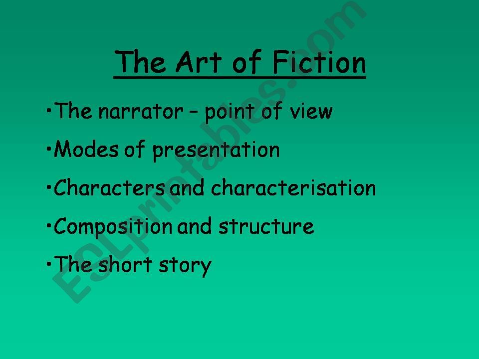 The Art of Fiction powerpoint