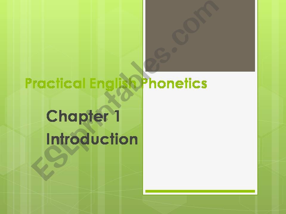 English Phonetics: Introduction