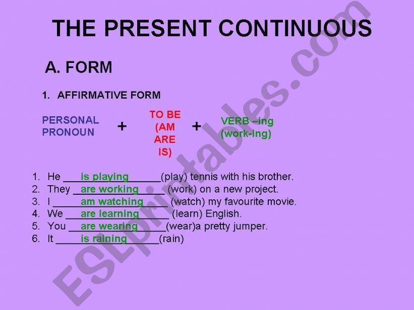 Present Continuous powerpoint