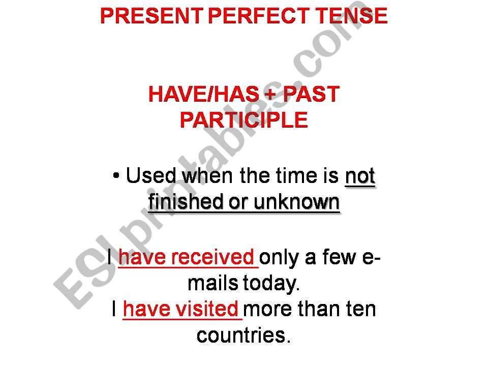present perfect tense  powerpoint