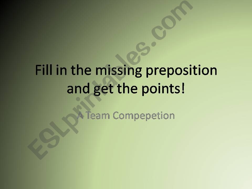 Prepositions Competition powerpoint