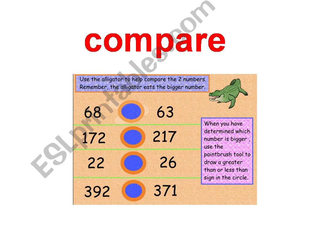 compare and order numbers powerpoint