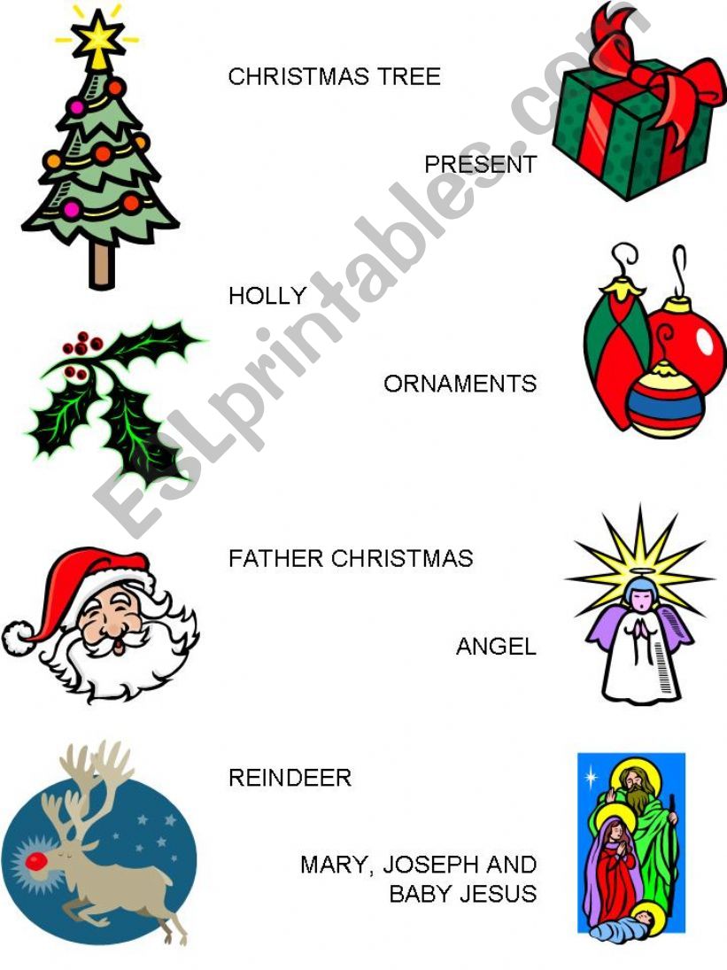christmas matching words powerpoint
