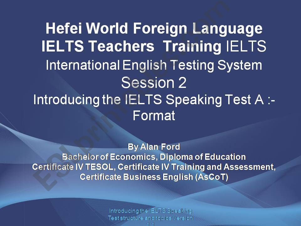 Introducing the IELTS Speaking Test Part A