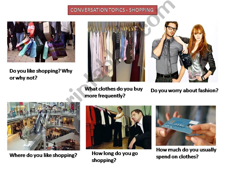 SHOPPING - Conversation topics