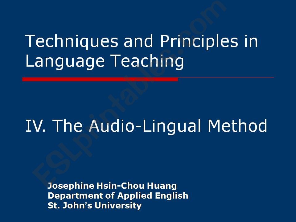 Techniques and Principles in Language Teaching