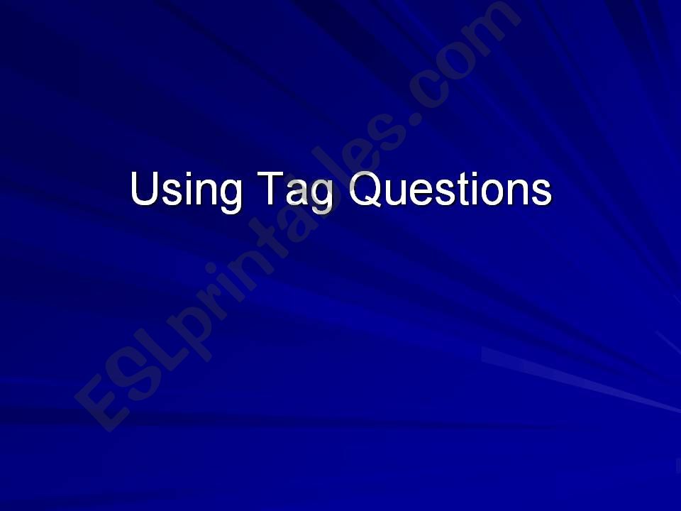 Tag Questions powerpoint