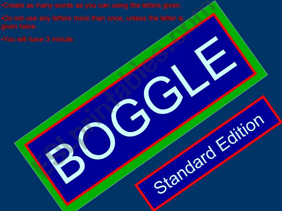 Boggle Standard Edition powerpoint