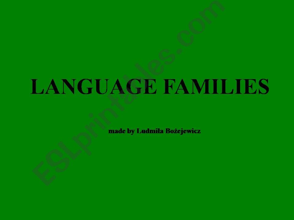 Language families powerpoint