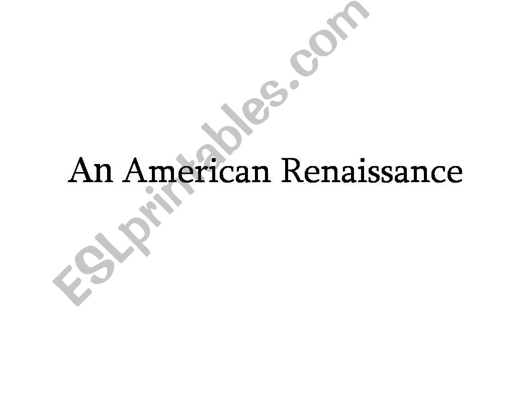 An American Renaissance powerpoint