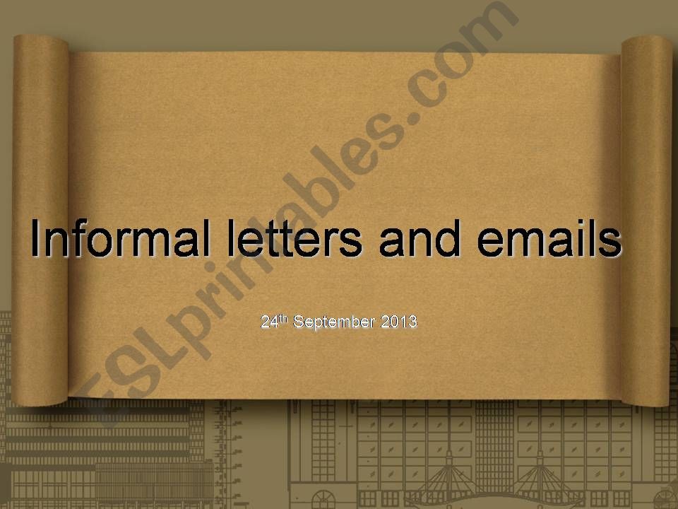 Infromal Letters and Emails powerpoint