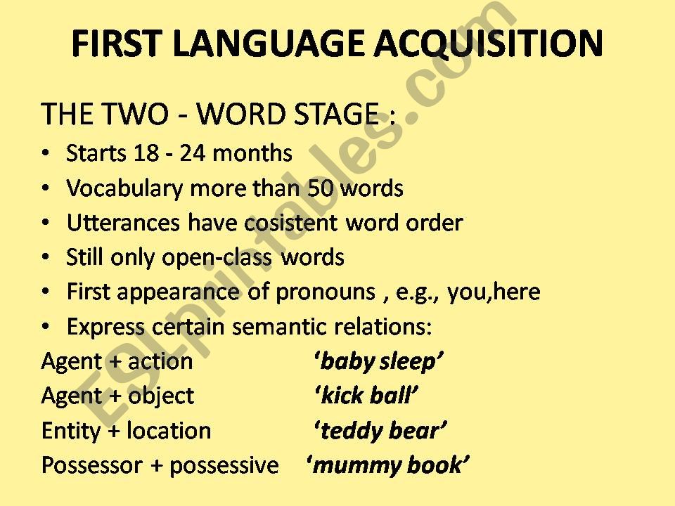 First language acquisition powerpoint