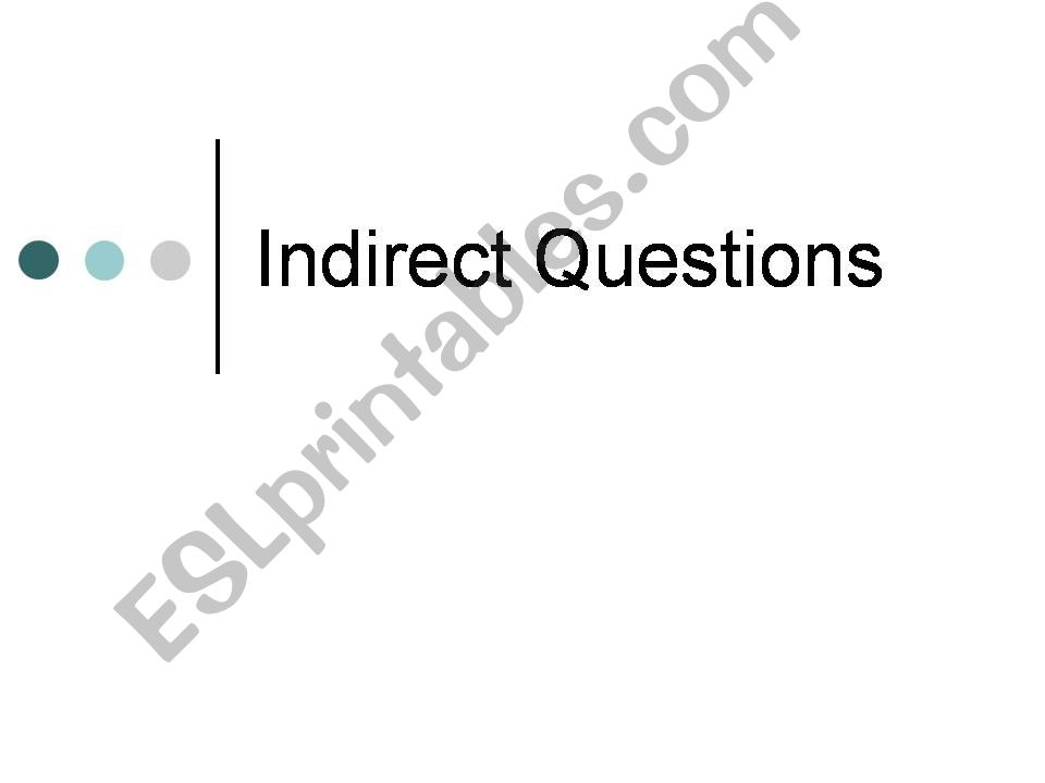 Indirect Question powerpoint