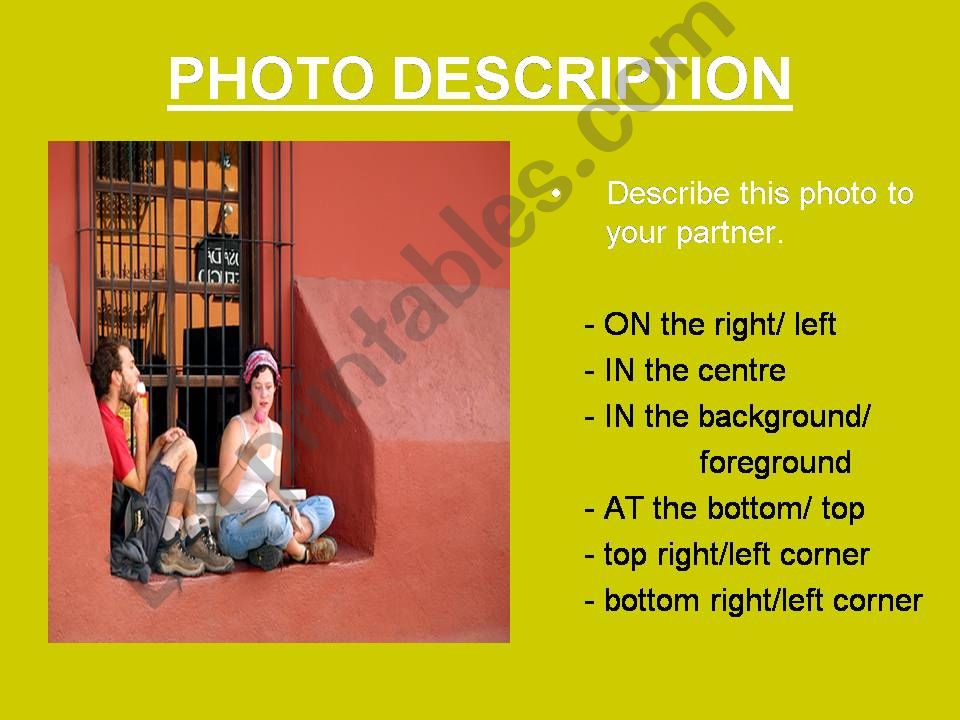 Photo description powerpoint