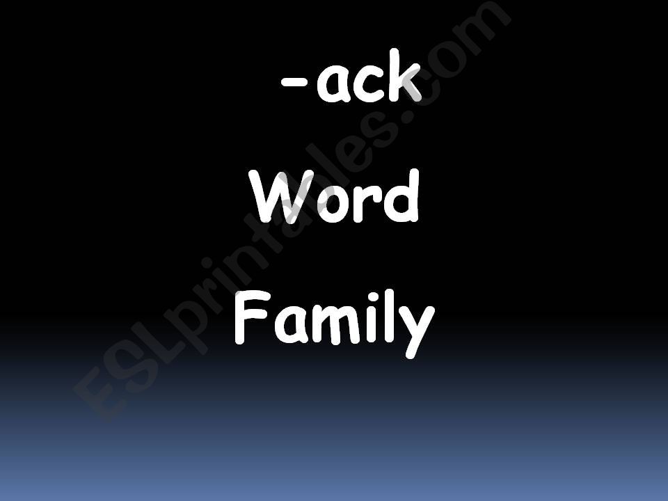 -ack word family powerpoint