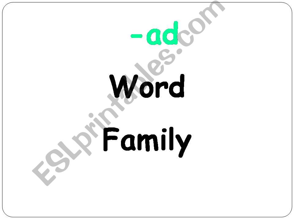 ad word family powerpoint