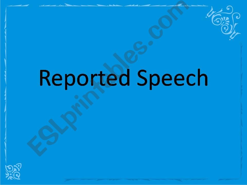 reported speech powerpoint