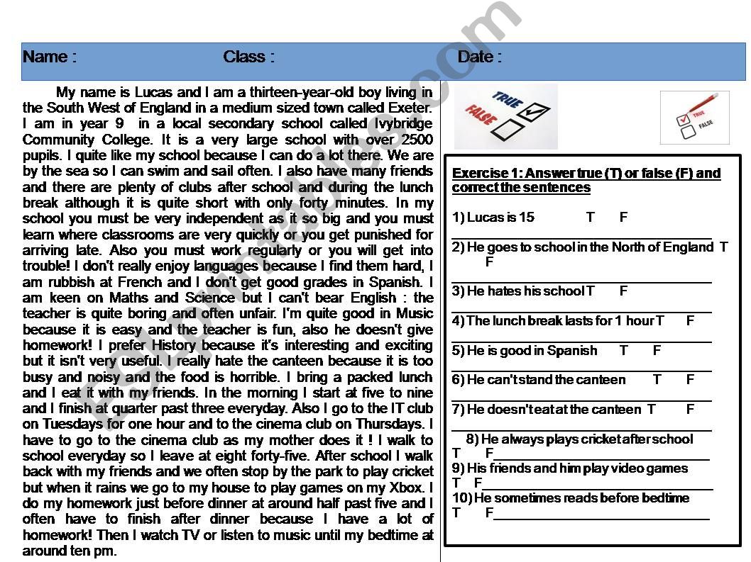 Reading assessment on School powerpoint