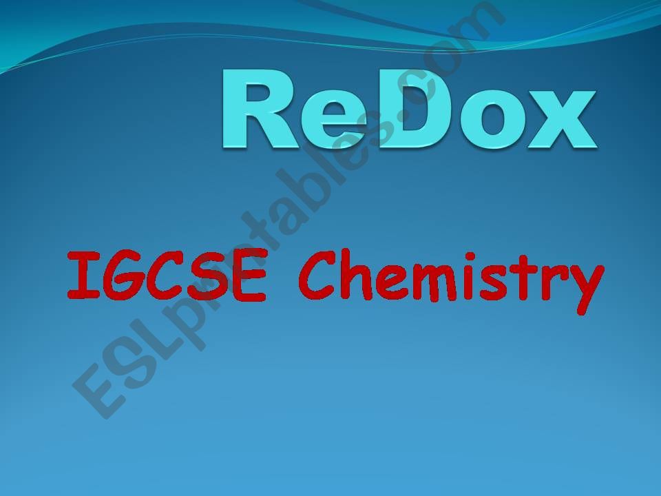 IGCSE Redox chapter powerpoint