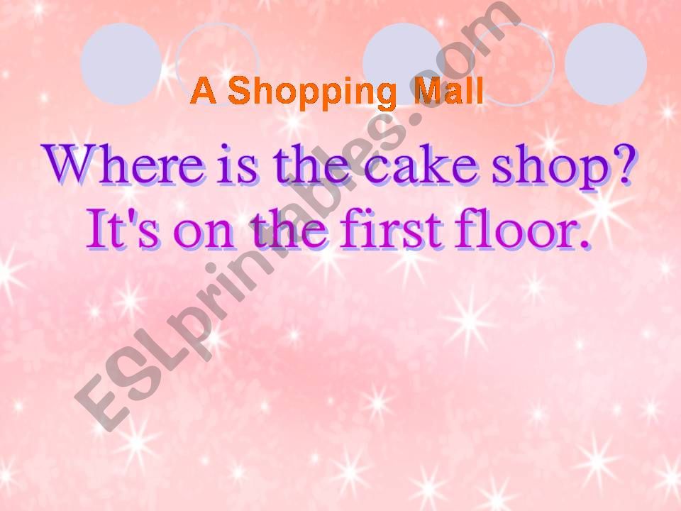 Where is the cake shop? powerpoint
