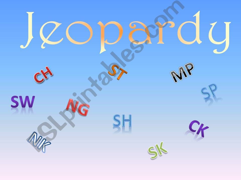 Jeopardy - Consonant Blends powerpoint