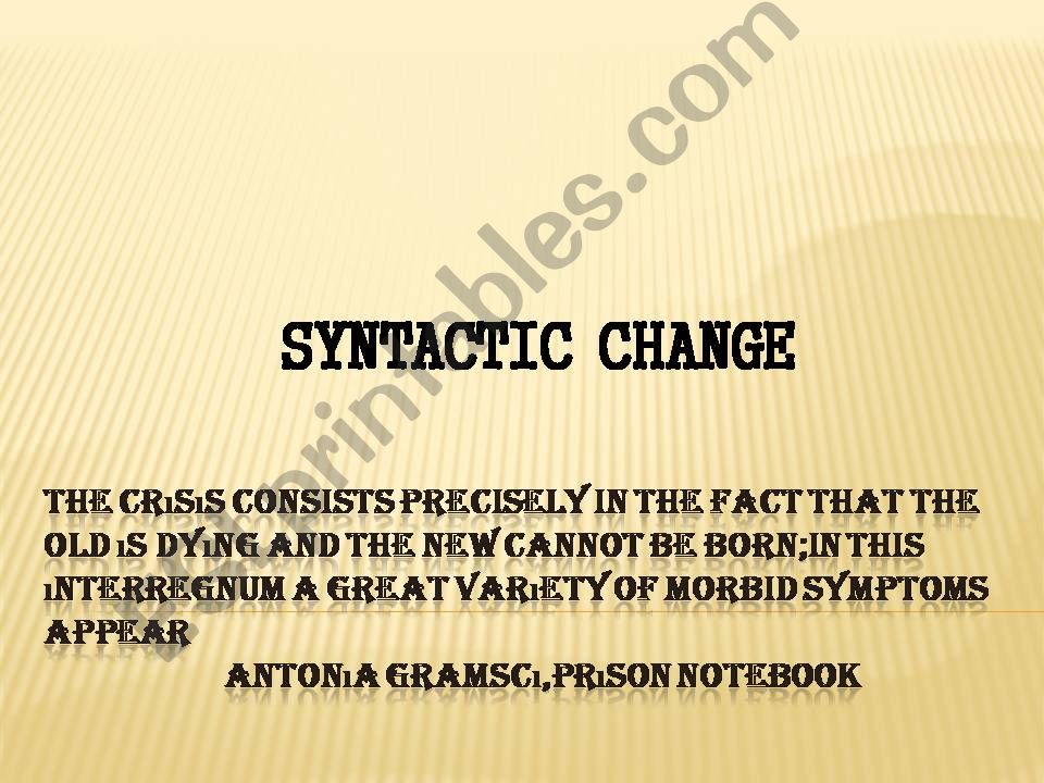 Syntactic change powerpoint
