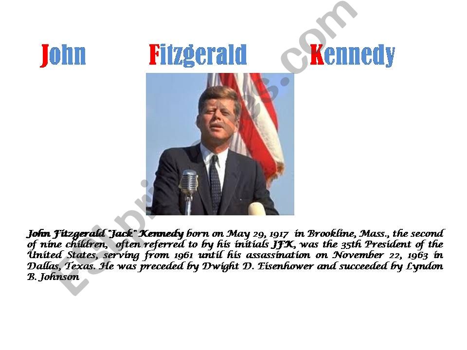 JOHN   FITZGERALD    KENNEDY powerpoint