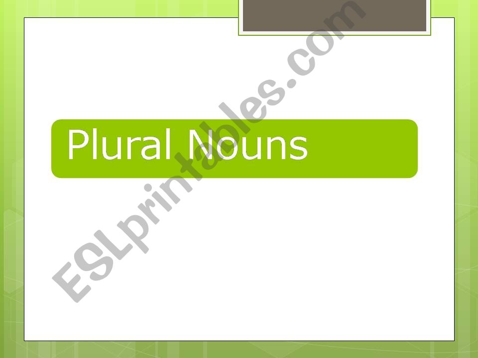 Plural Nouns powerpoint