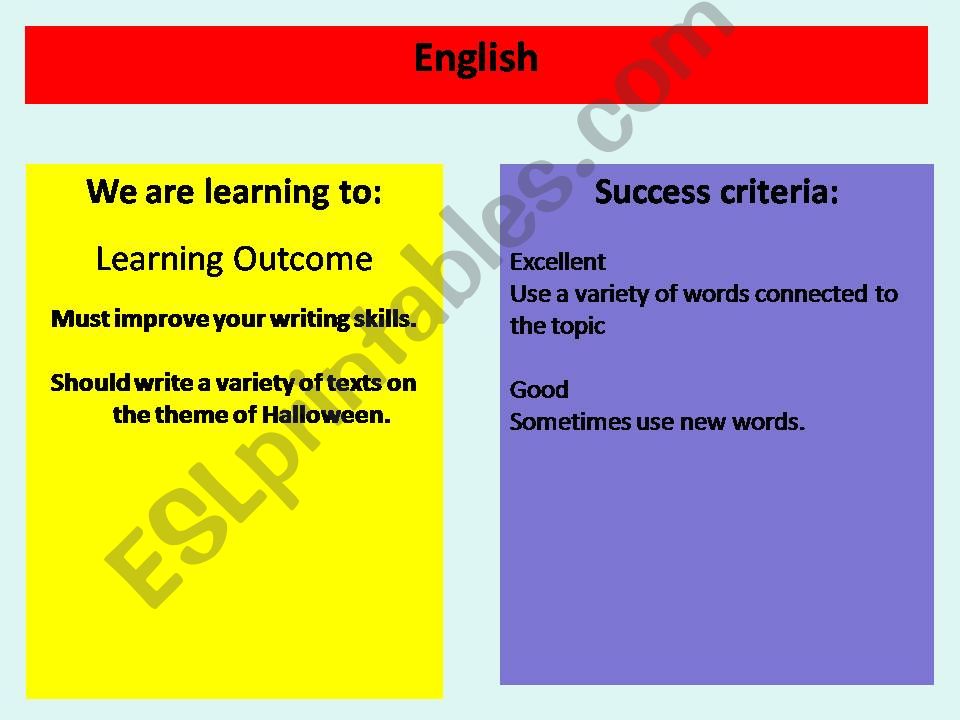 Halloween Vocabulary  powerpoint