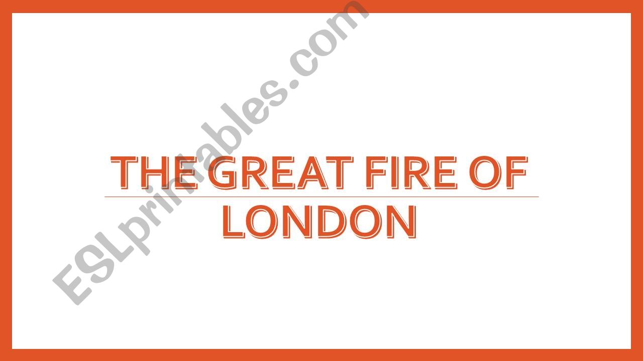 The great fire in London powerpoint