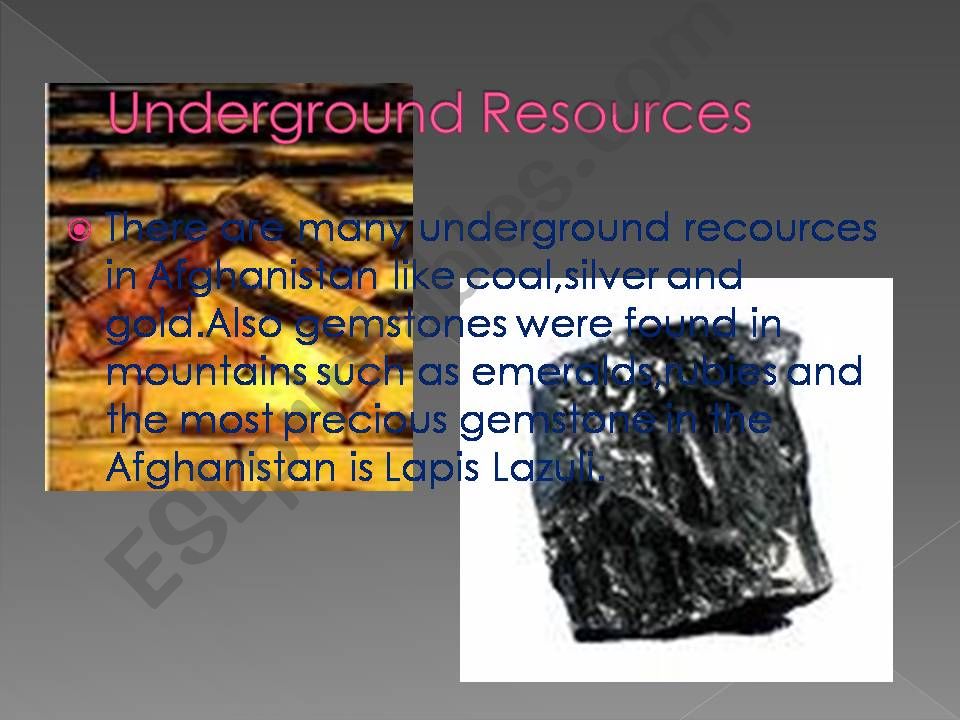 brief info about Afghanistans natural resources