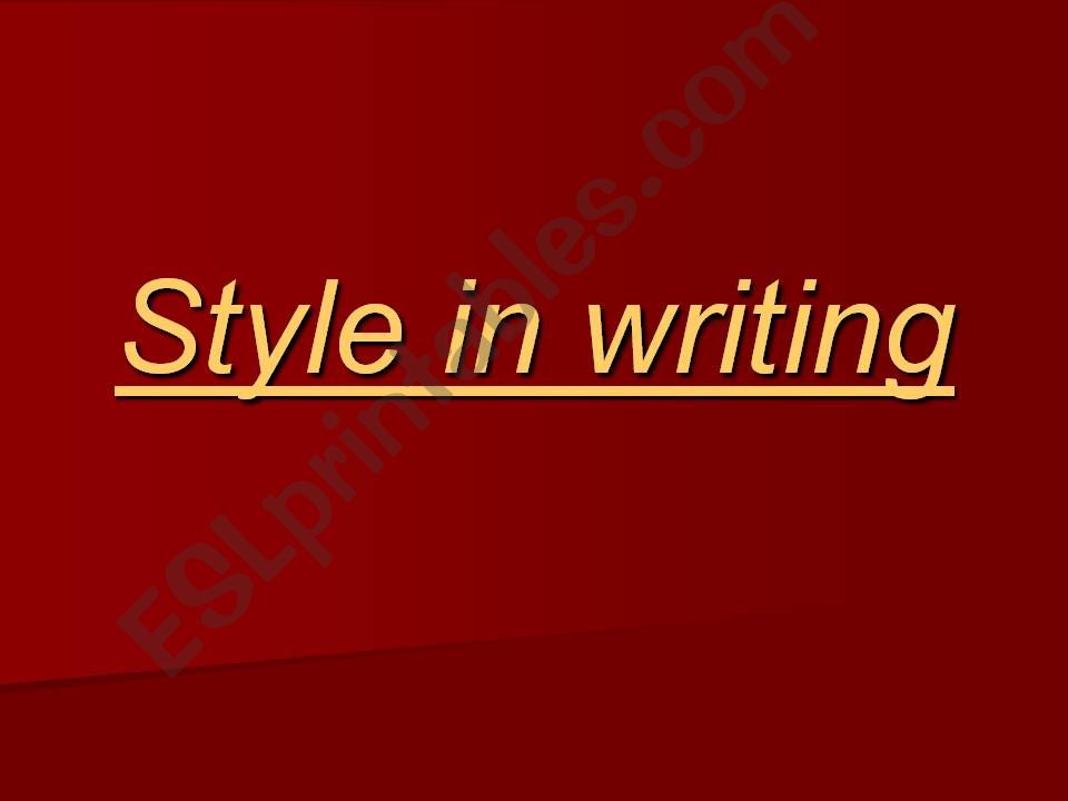style in writing powerpoint