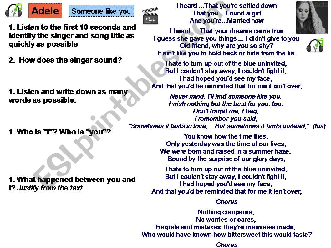 Adele Someone Like You powerpoint