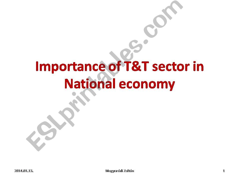 Place the tourism activity in national activity