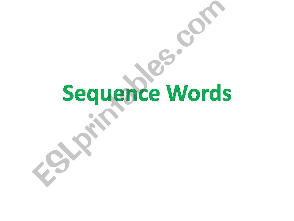 Sequence Words powerpoint