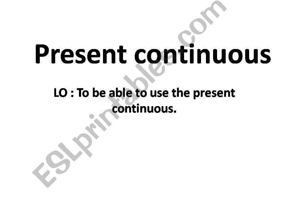 Powerpoint present continuous - theory