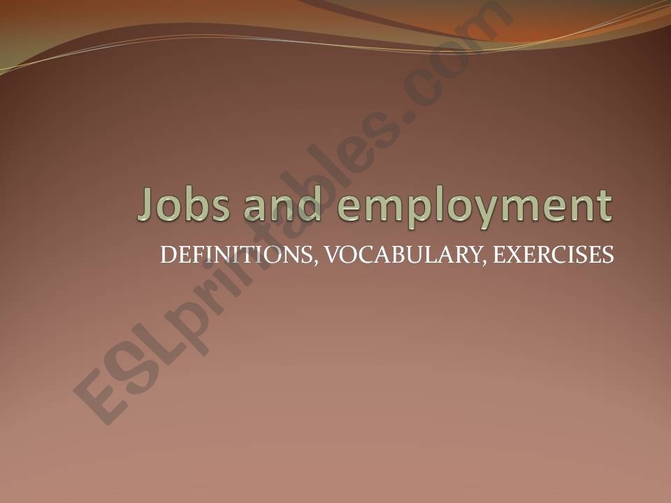 Job and Unemployment powerpoint