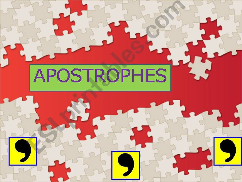 Apostrophes - when to use them